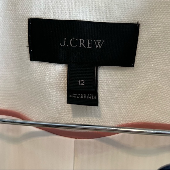 J. Crew White Lady Linen Jacket with Black Rick Rack Scallop Trim - Picture 9 of 10